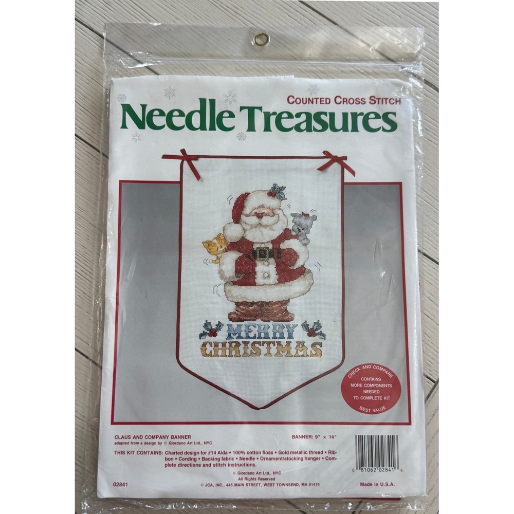 Needle Treasures Claus &‎ Company Banner Christmas Cross Stitch Kit Sealed